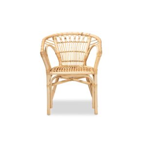 Kaka Modern Bohemian Natural Brown Rattan Dining Chair From bali & pari