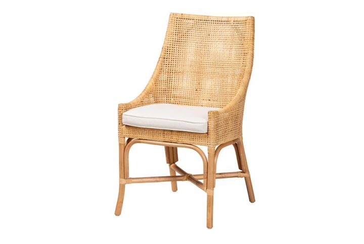 Bella Modern Bohemian Natural Brown Rattan Dining Chair From bali & pari