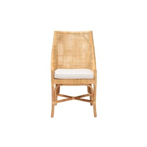 Bella Modern Bohemian Natural Brown Rattan Dining Chair From bali & pari