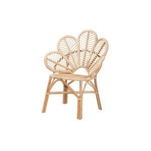 Bianca Modern Bohemian Natural Brown Rattan Flower Chair From bali & pari