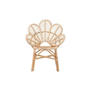 Bianca Modern Bohemian Natural Brown Rattan Flower Chair From bali & pari