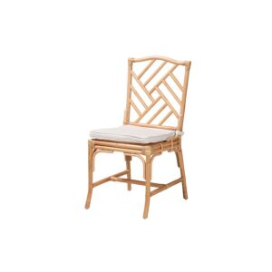 Rio Modern Bohemian Natural Brown Rattan Dining Chair From bali & pari