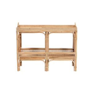 Lombok Modern Bohemian Natural Brown Rattan Console Table From bali & pari