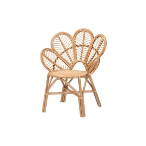 Eliava Modern Bohemian Natural Rattan Flower Accent Chair From bali & pari