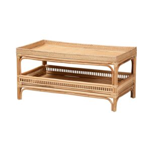 Lombok Modern Bohemian Natural Rattan Coffee Table From bali & pari