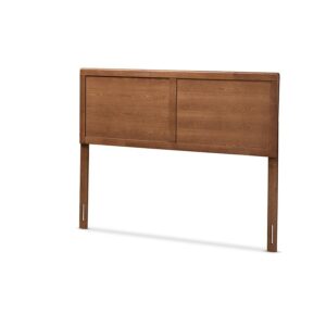 Raya Mid-Century Modern Walnut Brown Finished Wood Queen Size Headboard From Baxton Studio