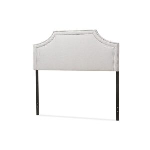 Grayish Beige Fabric Upholstered Queen Size Headboard From Baxton Studio