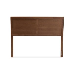 Raya Mid-Century Modern Walnut Brown Finished Wood Queen Size Headboard From Baxton Studio