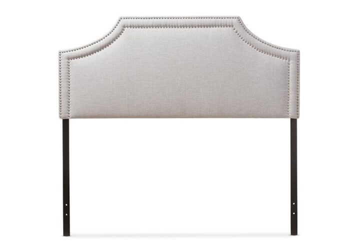 Grayish Beige Fabric Upholstered Queen Size Headboard From Baxton Studio