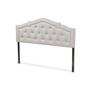 Edith Modern and Contemporary Greyish Beige Fabric King Size Headboard From Baxton Studio