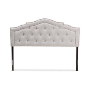 Edith Modern and Contemporary Greyish Beige Fabric King Size Headboard From Baxton Studio