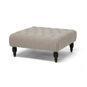 Baxton Studio Keswick Beige Linen Modern Tufted Ottoman From Baxton Studio