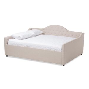 Eliza Modern and Contemporary Light Beige Fabric Upholstered Full Size Daybed From Baxton Studio