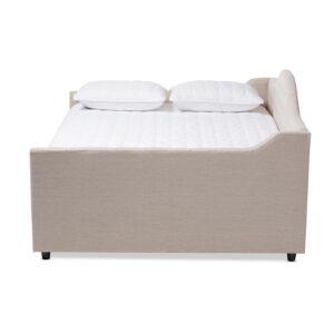 Eliza Modern and Contemporary Light Beige Fabric Upholstered Full Size Daybed From Baxton Studio