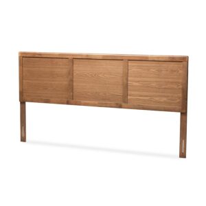 Raya Mid-Century Modern Walnut Brown Finished Wood King Size Headboard From Baxton Studio