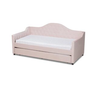 Button Tufted Twin Size Daybed with Trundle From Baxton Studio