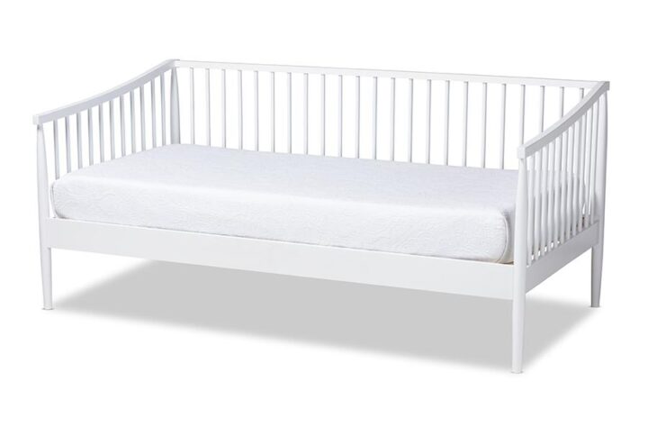 Renata Classic and Traditional White Finished Wood Twin Size Spindle Daybed From Baxton Studio