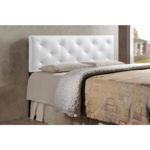 Baltimore Modern and Contemporary King White Faux Leather Upholstered Headboard From Baxton Studio