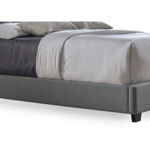 Katherine Contemporary Grey Fabric Nail head Trim King Size Wingback Bed From Baxton Studio