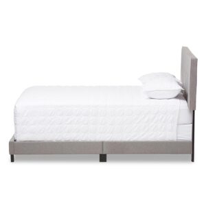 Hampton Modern and Contemporary Light Grey Fabric Upholstered Full Size Bed From Baxton Studio