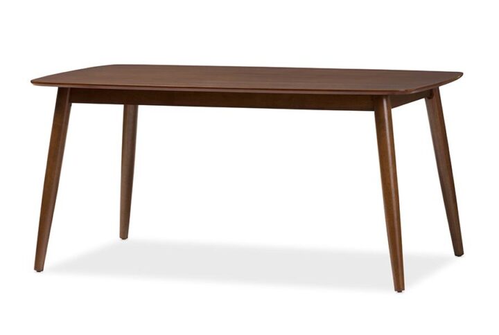 Flora Mid-Century Modern "Oak" Medium Brown Finishing Wood Dining Table From Baxton Studio