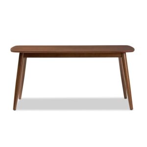 Flora Mid-Century Modern "Oak" Medium Brown Finishing Wood Dining Table From Baxton Studio