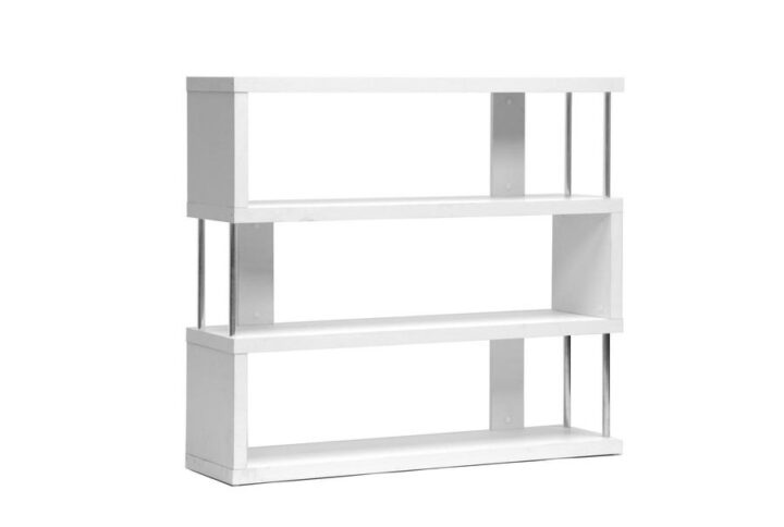 Baxton Studio Barnes White Three-Shelf Modern Bookcase From Baxton Studio