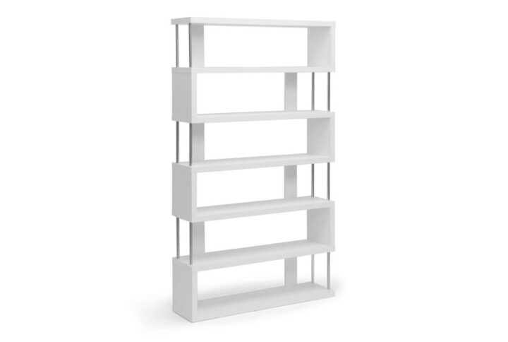 Baxton Studio Barnes White Six-Shelf Modern Bookcase From Baxton Studio