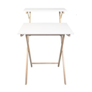 Solid Wood 2-tier Folding Laptop Working Desk From Casual Home