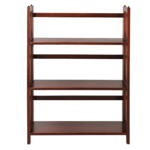 3-Shelf Folding Stackable Bookcase 27.5" Wide-Walnut From Casual Home