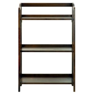 Stratford 3-Shelf Folding Bookcase-Warm Brown From Casual Home