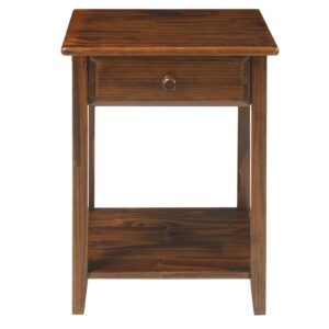 Night Owl Night Stand with USB Port-Warm Brown From Casual Home