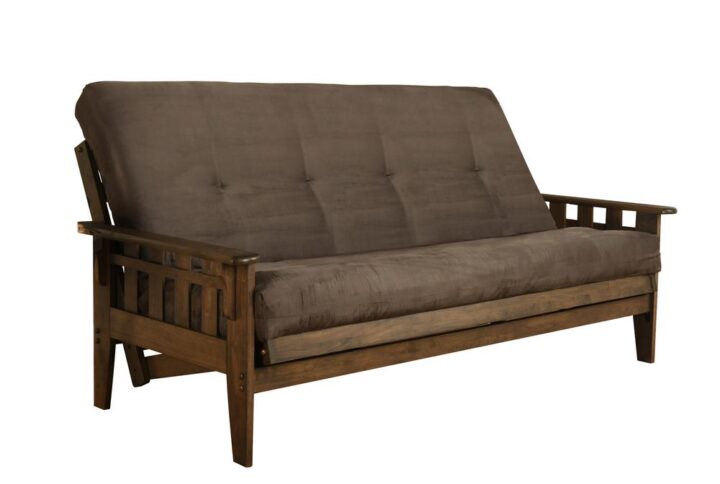 Tucson Frame-Rustic Walnut Finish-Suede Gray Mattress From KODIAK