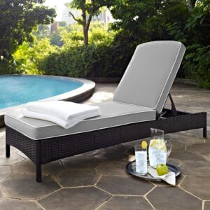 Palm Harbor Outdoor Wicker Chaise Lounge Gray/Brown From Crosley Furniture