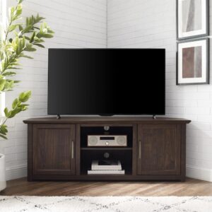 Camden 58" Corner Tv Stand Dark Walnut From Crosley Furniture