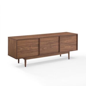 Liam Large Record Storage Console Cabinet Walnut From Crosley Furniture