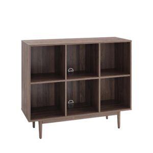 Liam 6 Cube Bookcase Walnut From Crosley Furniture