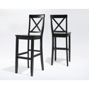 X-Back 2Pc Bar Stool Set Black - 2 Stools From Crosley Furniture