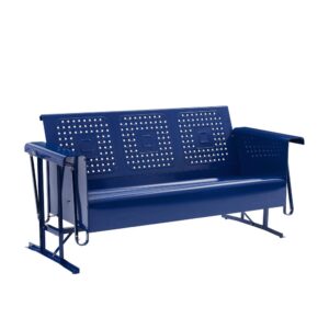 Bates Outdoor Metal Sofa Glider Navy From Crosley Furniture