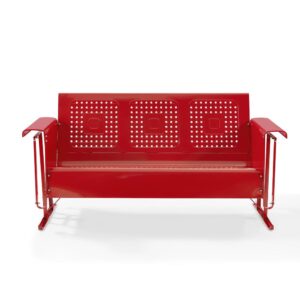 Bates Outdoor Metal Sofa Glider Red From Crosley Furniture