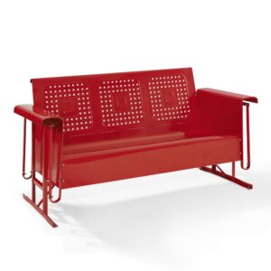 Bates Outdoor Metal Sofa Glider Red From Crosley Furniture