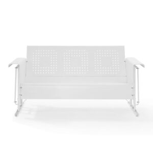 Bates Outdoor Metal Sofa Glider White From Crosley Furniture