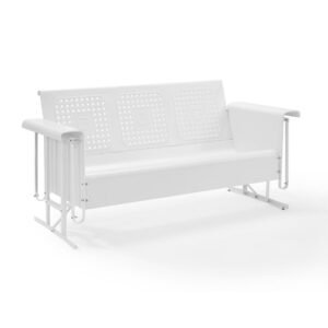 Bates Outdoor Metal Sofa Glider White From Crosley Furniture