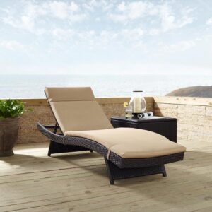 Biscayne Outdoor Wicker Chaise Lounge Mocha/Brown From Crosley Furniture