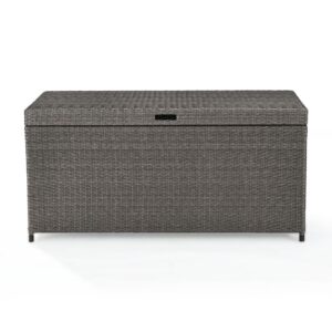 Palm Harbor Outdoor Wicker Storage Bin Weathered Gray From Crosley Furniture