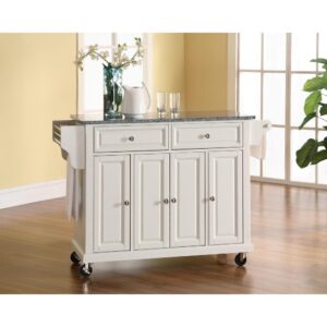 Full Size Granite Top Kitchen Cart White/Gray From Crosley Furniture