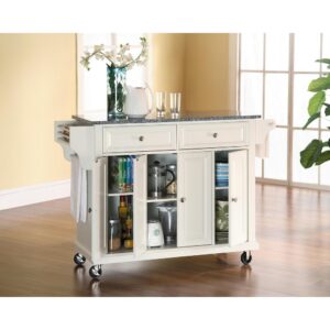 Full Size Granite Top Kitchen Cart White/Gray From Crosley Furniture