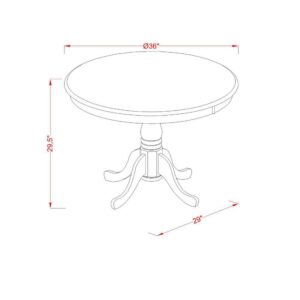 Antique Table 36" Round with Black and Cherry Finish From East West Furniture