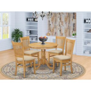 ANVA5-OAK-C 5 PC Dining room set - Dining Table and 4 Dining Chairs From East West Furniture