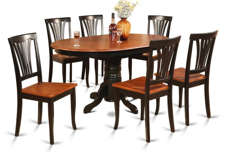 7  Pc  Dining  room  set-Oval  Table  with  Leaf  and  6  Dining  Chairs. From East West Furniture